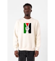Free Hand Palestine Flag Ekru Erkek 2ip Sweatshirt