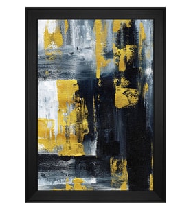 Soyut Şekiller Motifli Kanvas Tablo 80 x 110 cm Siyah Çerçeve