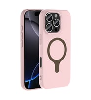 Lexroo iPhone 16 Pro Max Kılıf M-Safe Şarj Özellikli Aris Silikon Kılıf - Açık Pembe