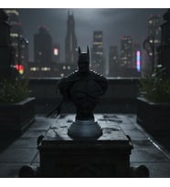 Batman Büst Figür - Kara Şövalye Koleksiyon Serisi Dekoratif Heykel (Gri - Siyah)