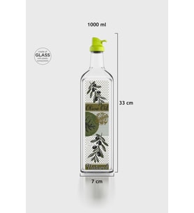 Renga Oslo Desenli 1000 ml Yeşil Kapaklı Cam Yağlık 152063