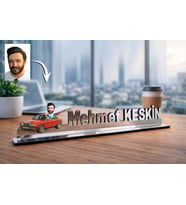 Kişiye Özel İvedik Karikatürlü 30 cm Ayna Pleksi Masaüstü İsimlik - Ofis Hediyesi