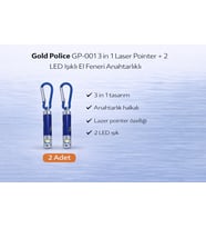 Gold Gp-001 3 In 1 + 2 Led Işıklı El Feneri Anahtarlıklı 2 Adet