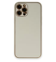 Iphone 12 Kılıf Coco Deri Silikon Kapak - Beyaz