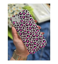 Iphone 15 PLUS Uyumlu Pembe Leopar Baskılı Şeffaf Telefon Kılıfı