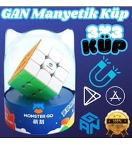 Profesyonel GAN Monster Go Standard 3x3 Manyetik Küp - Zeka Küpü - Akıl Küpü - Monster Küp