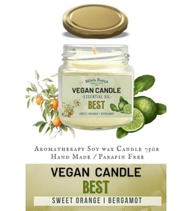 Aromaterapi Soyawax Mumu,  Best , Portakal ve Bergamot,  75gr