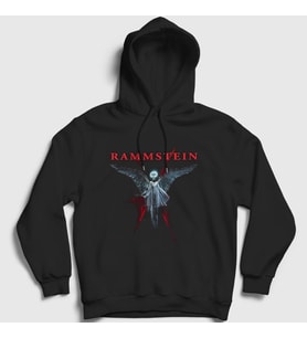 Presmono Unisex Siyah Angel Rammstein Kapüşonlu Sweatshirt 104973tt