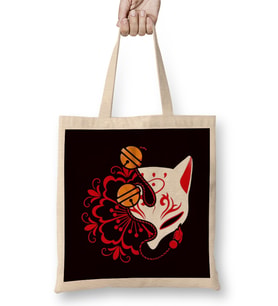 Japanese Art Cat Ninja Shinobi Samurai Fighter Warrior Sword Bez Çanta Uzun Saplı