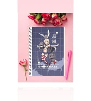 Shimakaze Anime Defter 1 Adet Özel Tasarım A4 Boyutu Telli Kareli Defter 21*29 Cm