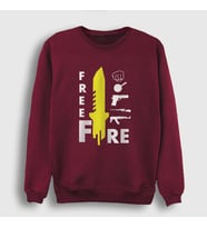 Presmono Unisex Bordo Knife Free Fire Sweatshirt 232847tt (Bordo)