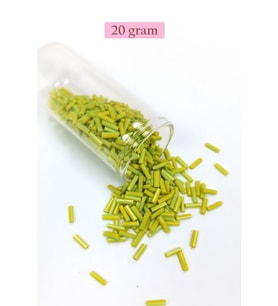 Uzun Boru Kesme Boncuk Çap 2mm Uzunluk 10 mm - 20 Gram - Yeşil - BNC243