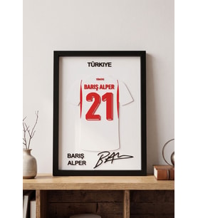 Barış Alper Yılmaz 21 Numaralı Özel Tasarım 3D Kabartmalı Dekoratif Futbol Tablosu