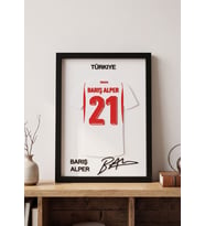Barış Alper Yılmaz 21 Numaralı Özel Tasarım 3D Kabartmalı Dekoratif Futbol Tablosu