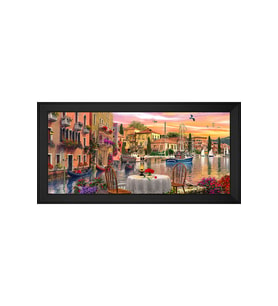 Manzara Temalı Kanvas Tablo 50 x 70 cm Siyah Çerçeve
