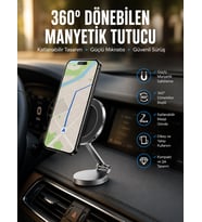 Yeni Nesil Araç İçi Mıknatıslı Telefon Tutacağı Tüm Telefonlara