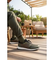 Enoch Erkek Lastikli Günlük Spor Ayakkabı Kapitone Desenli Sneaker Ofis ve Yürüyüş Modeli