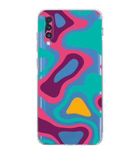 Samsung Galaxy A70  Kamera Korumalı  Kapak Renkli Desen Tasarımlı  Şeffaf Kılıf