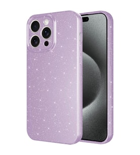 Apple iPhone 15 Pro Kılıf Kamera Korumalı Simli Lüks Zore Koton Kapak