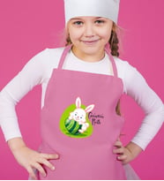 BK Gift Kişiye Özel Paskalya Bayramı Pembe Çocuk Mutfak Önlüğü-13