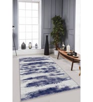 Lacivert Sade Desensiz Kaymaz Tabanlı Dekoratif Halı MU009 - 100 x 160 cm