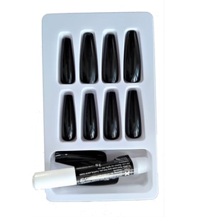 shushu 12 Li tırnak + yapıştırıcı Yeni Sezon  Şeker Renkler (SİYAH)