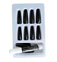 shushu 12 Li tırnak + yapıştırıcı Yeni Sezon  Şeker Renkler (SİYAH)