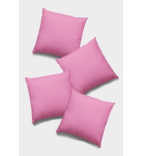 Pembe Tek Renk 4'lü Set Çift Taraflı Kırlent Kılıfı 4KRL014