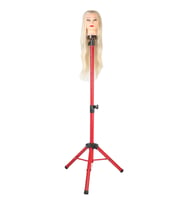 Kuaför Eğitim Mankeni İçin Metal Tripod / Kırmızı + Taşıma Çantası