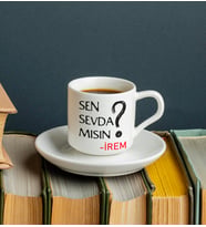 Sen Sevda Mısın Türk Kahvesi Fincanı Kişiye Özel