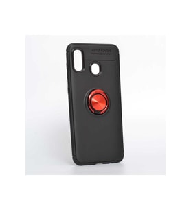 Samsung Galaxy A30 Uyumlu Kılıf Zore Ravel Silikon Kapak (Siyah-Kırmızı)