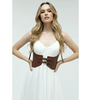 Mulvxbrf Brf02 Taba Renk Kalın Kadın Kemeri, Deri Kemer Harness - Brf605 (Mulvix)