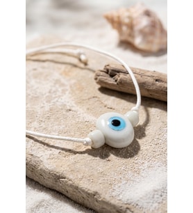 Handmade Bohem Beyaz Nazar Kolye TJ-BKO11201