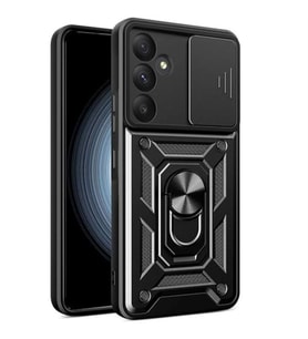 Coverzone Galaxy A55 ?le Uyumlu PhoenixShield Kamera Korumal? Kapak Tam Koruma Manyetik Vega Kapak Siyah
