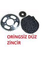 Bajaj Discover 125 ST Zincir Dişli Seti Kaliteli (Oringsiz Düz Siyah Zincir) Arasmoto