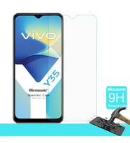Microsonic Vivo Y35 Tempered Glass Cam Ekran Koruyucu (Renksiz)