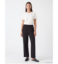 LCWAIKIKI Basic Ekru Beli Lastikli Puantiyeli Kadın Pantolon