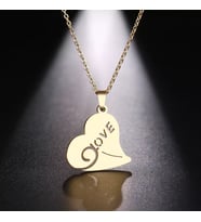 Kişiye Özel 925 Ayar Gümüş Love Kolye (Gold)