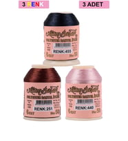 3 Adet Altınbaşak Oya ve Dantel İpi 20 gr - Royaleks - No: 251 - 440 - 455