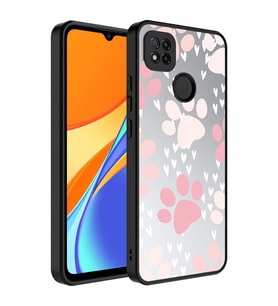 Xiaomi Redmi 9C Kılıf Aynalı Desenli Kamera Korumalı Parlak Zore Mirror Kılıf Pati
