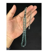 TOZ KEHRİBAR TESBİH TURKUAZ RENKLİ BEYZİ KESİM 12MMX8MM T-682 (Çok Renkli)
