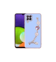 Samsung Galaxy M32 Uyumlu Kılıf El Tutamaçlı Kamera Korumalı Zore Taka Silikon Kapak (Mor)