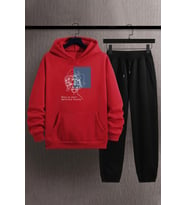 Unisex Minimal line drawing Eşofman Takımı (A.Kırmızı)