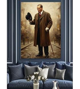 Mustafa Kemal Atatürk  Dekoratif Kanvas - Mdf Ahşap Tablo