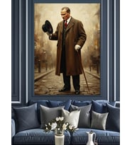 Mustafa Kemal Atatürk  Dekoratif Kanvas - Mdf Ahşap Tablo