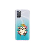 Oppo A52 ile Uyumlu Splash Kirpi Tasarımlı Şeffaf Silikon Kılıf