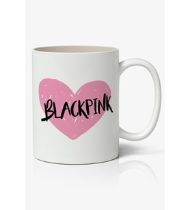 Black Pink Logolu Beyaz Anime Kupa Bardak Sevgiliye Arkadaşa Hediye