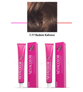 2 li Set Premium 7.77 Badem Kahvesi - Kalıcı Krem Saç Boyası 2 X 50 g Tüp