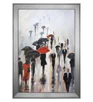 Soyut Şekiller Motifli Kanvas Tablo 80 x 110 cm Silver Çerçeve