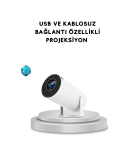 Yüksek Çözünürlük 4K Uyumlu Projektör, 130 İnç Geniş Ekran ile Eğlence